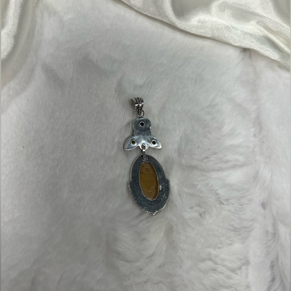 Yellow Lace Agate 925 Gemstone Pendant ONLY - Picture 6 of 7